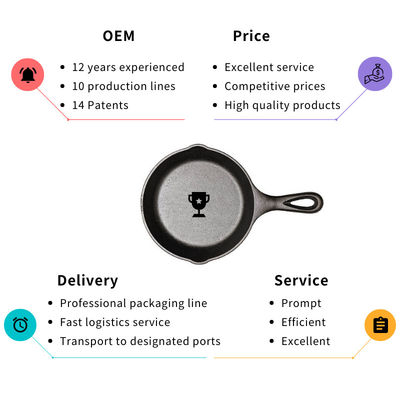 Padella Pan Pre Seasoned Frying Pan del ghisa del ODM dell'OEM 26/30cm