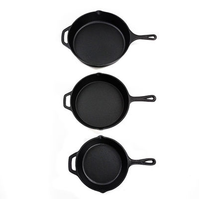 Pentola lunga pre esperta 3pcs/Set a 6/8/10 pollici della padella del ghisa della maniglia