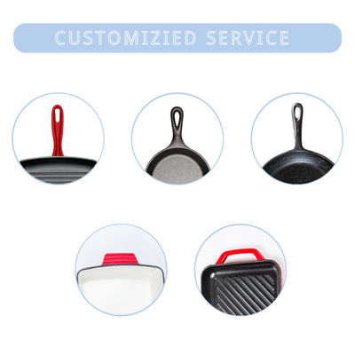 Non il bastone ha smaltato la padella del ghisa frigge nel grasso bollente Pan With Handles