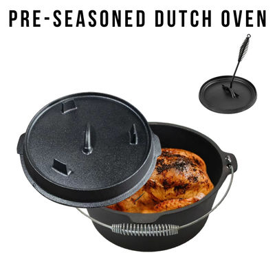 Forno olandese in ghisa da 5 quarti Pre Season Camp Chef Forno olandese con coperchio
