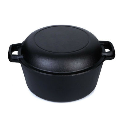 casseruola 2 del ghisa 4.8L in 1 forno olandese del ghisa con il coperchio della padella