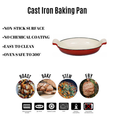 Ghisa durevole che frigge Pan Enameled Cast Iron Pan BSCI ISO9006