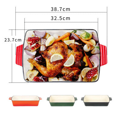 ghisa di 27*24*4.5cm che frigge la teglia da forno del ghisa di Pan Heavy Duty Enamel Coating