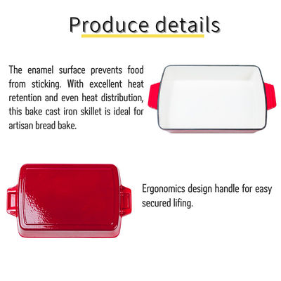 ghisa di 27*24*4.5cm che frigge la teglia da forno del ghisa di Pan Heavy Duty Enamel Coating