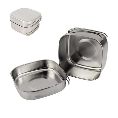 La cottura di campeggio di H6.8CM ha messo le pentole di campeggio 6pcs/Set dell'acciaio inossidabile di D14.7CM