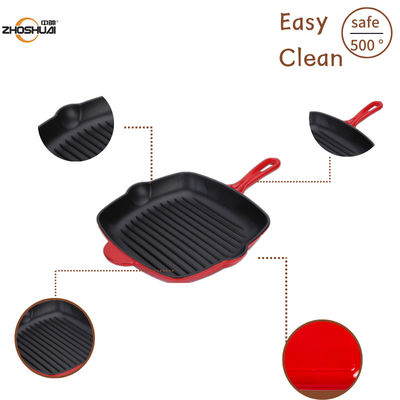 Duracast a 9 pollici ha smaltato la griglia Pan With Long Handle del ghisa