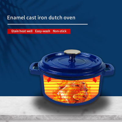 Rivestimento di smalto Fuoco di ghisa rotondo Cocotte Set Mini forni olandesi con coperchio