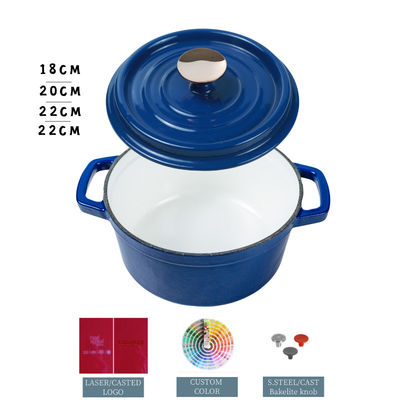 Rivestimento di smalto Fuoco di ghisa rotondo Cocotte Set Mini forni olandesi con coperchio