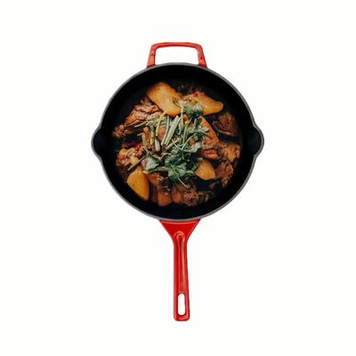 Non il bastone ha smaltato la padella del ghisa frigge nel grasso bollente Pan With Handles