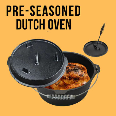 Forno olandese in ghisa da 5 quarti Pre Season Camp Chef Forno olandese con coperchio