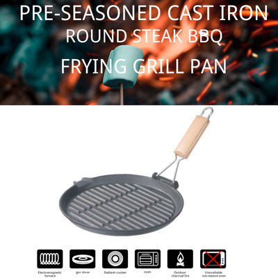 piastra 10inch della griglia del ghisa di 27cm con la maniglia piegante ISO9001