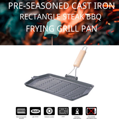 la griglia del ghisa 13.8inch cuoce non la griglia sulla piastra Pan For Camping del bastone