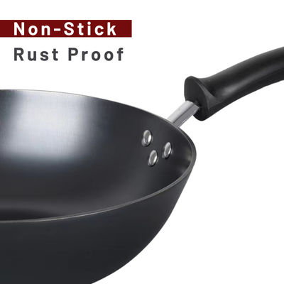 Coperchio cinese ISO9001 di Pan Pre Seasoned With Glass del wok della prova della ruggine