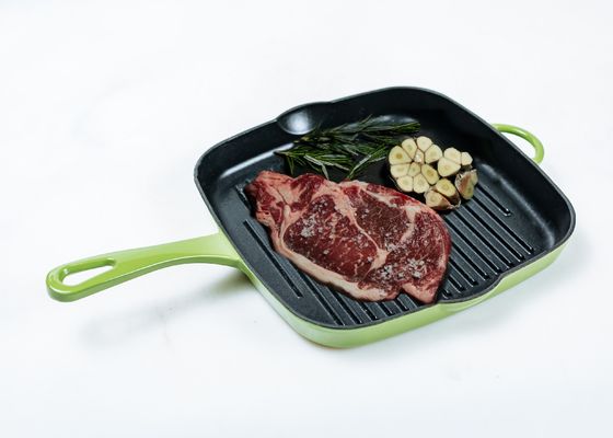 Il verde ha smaltato la friggitrice di Pan Non Stick Cast Iron della padella del ghisa