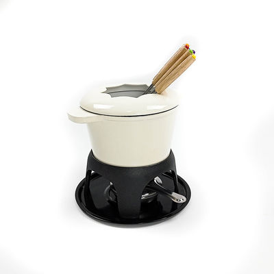 Dell'OEM del formaggio del ghisa della fonduta del vaso fondo piatto dello smalto del bastone non