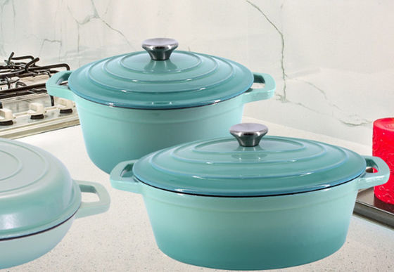 Vaso olandese antiaderante della casseruola di Oven Two Handles Cast Iron del ghisa 2.4L