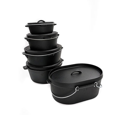 Forno olandese resistente 36.5X29.5X14.3CM Matt Black Interior del ghisa del graffio