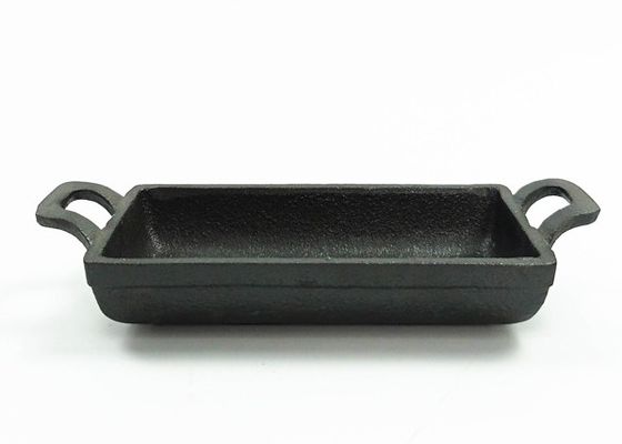 Doppia friggitrice rettangolare della padella 15.3*7.7cm del ghisa della maniglia
