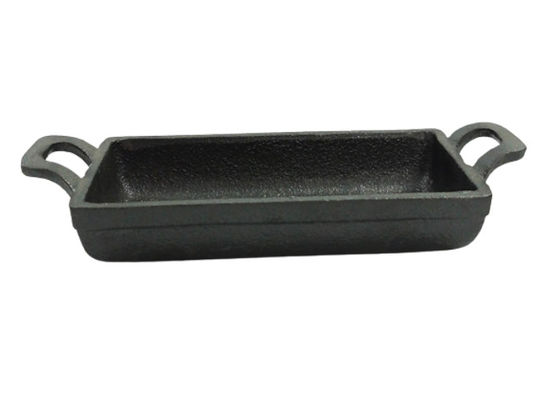Doppia friggitrice rettangolare della padella 15.3*7.7cm del ghisa della maniglia