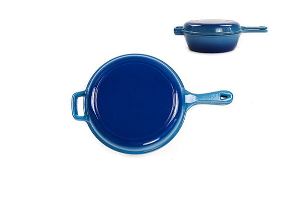 pentola blu 2 della casseruola del ghisa di 26*8cm in 1 4.8kg con una maniglia lunga