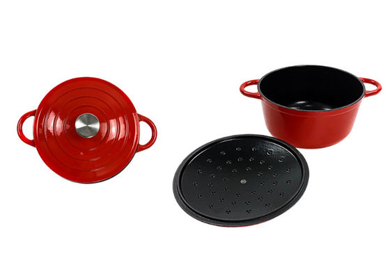 Il forno olandese rosso ISO9001 del ghisa del ODM 21.3*10cm dell'OEM ha certificato
