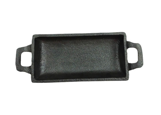 Doppia friggitrice rettangolare della padella 15.3*7.7cm del ghisa della maniglia