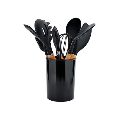 Utensile di campeggio della cucina del silicone messo con il supporto resistente alla corrosione