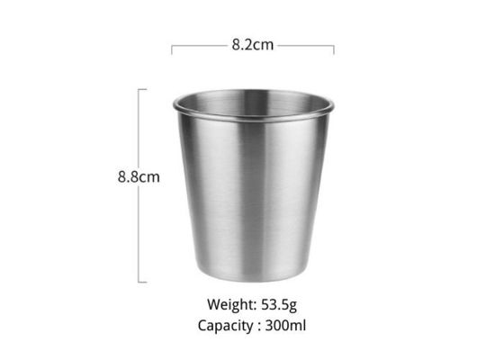 304 certificazione dorata della tazza 8.2/9.3cm di acciaio inossidabile SGS/ISO9005