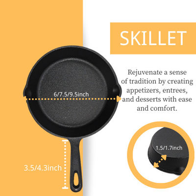 Preseasoned il ghisa che frigge la cima della stufa di Pan With Long Handle For