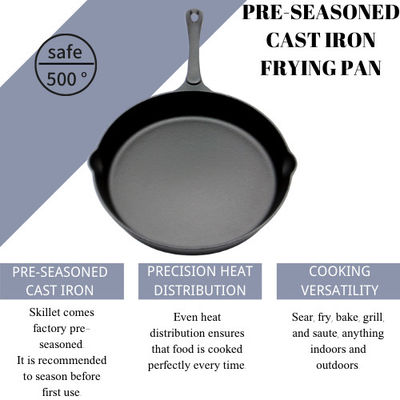 ghisa di 16cm che frigge Pan Deep Cast Iron Skillet per la frittura di scalpore