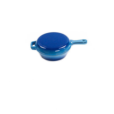 pentola blu 2 della casseruola del ghisa di 26*8cm in 1 4.8kg con una maniglia lunga