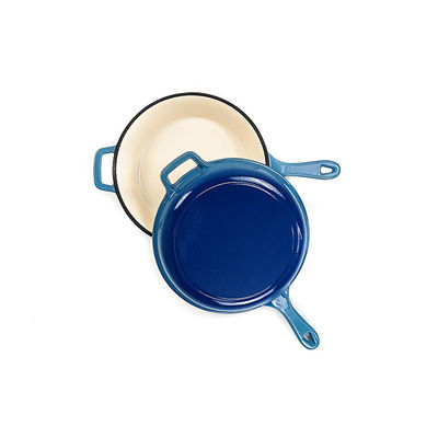 2 in 1 padella Pan Enamel Coated del ghisa casseruola della padella del ghisa da 3,2 quarti