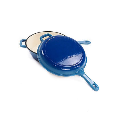 pentola blu 2 della casseruola del ghisa di 26*8cm in 1 4.8kg con una maniglia lunga