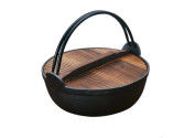 18/20/27 di coperchio olandese di Oven Pre Seasoned With Wooden del ghisa di cm