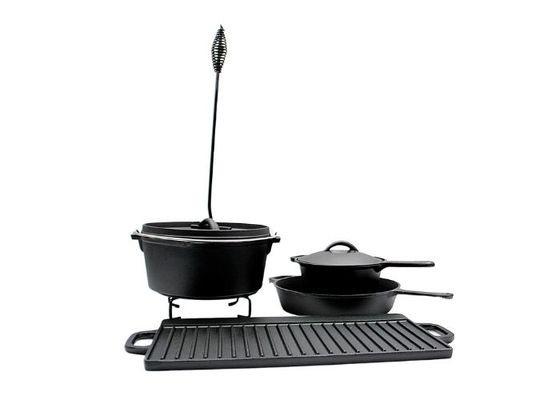 Non bastone che si accampa cucinando il ghisa dell'insieme che frigge i certificati di Pan Set SGE/LFGB/FAD
