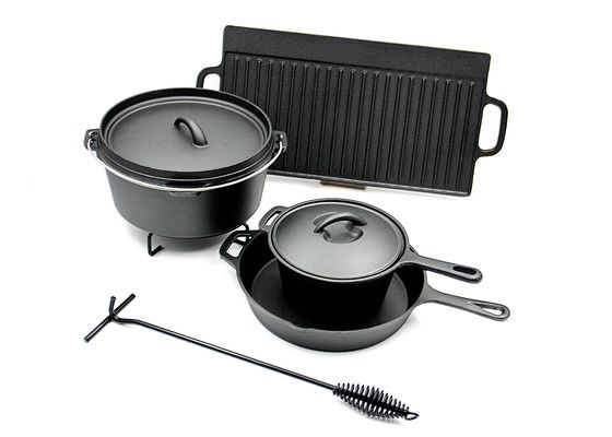 Non bastone che si accampa cucinando il ghisa dell'insieme che frigge i certificati di Pan Set SGE/LFGB/FAD