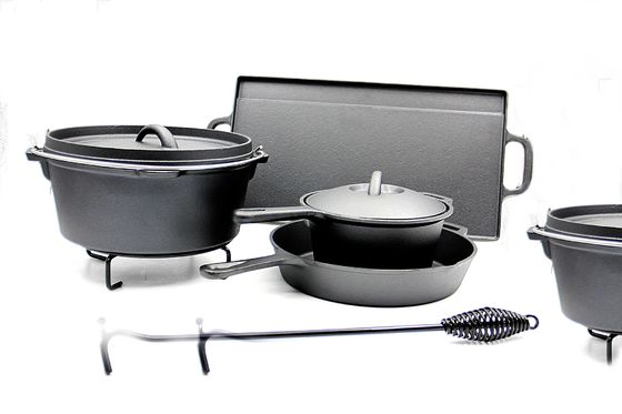 Non bastone che si accampa cucinando il ghisa dell'insieme che frigge i certificati di Pan Set SGE/LFGB/FAD