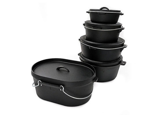 Forno olandese resistente 36.5X29.5X14.3CM Matt Black Interior del ghisa del graffio