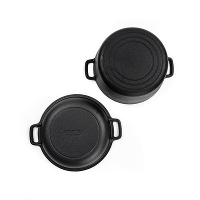 la casseruola 4.8L del ghisa di 26cm il forno olandese 2 del ghisa in 1 maniglia facile