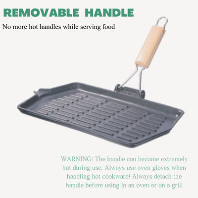la griglia del ghisa 13.8inch cuoce non la griglia sulla piastra Pan For Camping del bastone