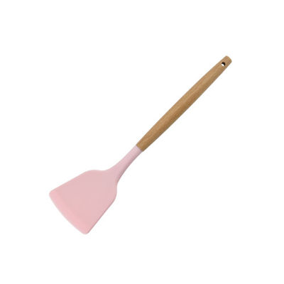 Cucchiaio della spatola del silicone degli aggeggi della cucina con non la superficie del bastone