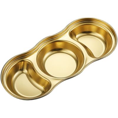 Salsa di condimento divisa piatto di immersione in acciaio inossidabile OEM &amp; ODM per ristorante domestico