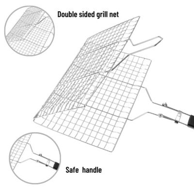 Multi griglia 30cm rettangolari netti del barbecue di acciaio inossidabile di scopo