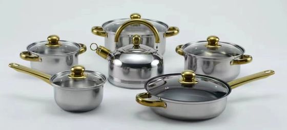 Non vaso delle pentole di acciaio inossidabile del bastone 6 pezzi degli insiemi del commestibile nessuna deformazione