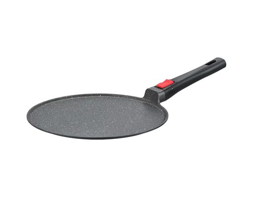 Grande piatto profondo Aluminumpot 28cm con il nero di vetro del coperchio