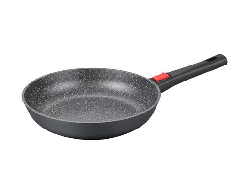 Grande piatto profondo Aluminumpot 28cm con il nero di vetro del coperchio
