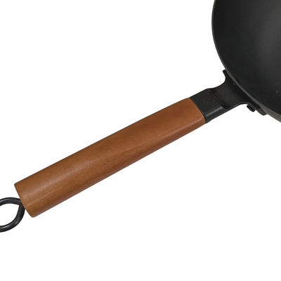 12&quot; wok della padella del ghisa dello SGS del diametro con la maniglia di legno