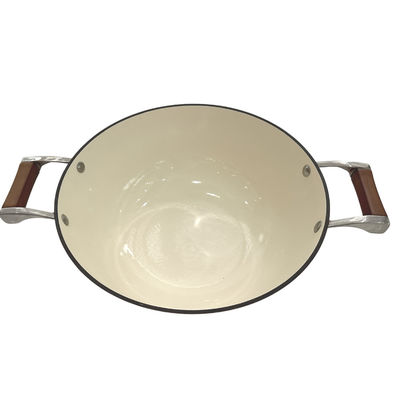 wok cinese della padella del ghisa 15Inch con le maniglie durevoli del ciclo