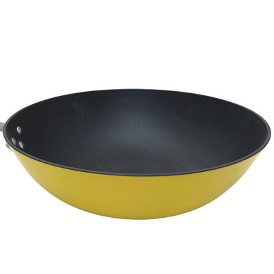Wok cinese della padella premio del ghisa 13Inch con il coperchio e non il bastone di vetro temperati
