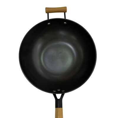 Wok cinese della padella versatile del ghisa 12Inch con la maniglia termoresistente